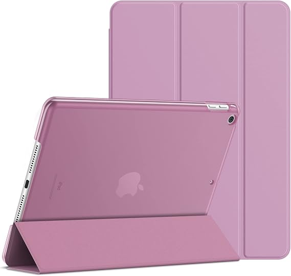 JETech Case for iPad 6th/5th Gen 9.7" (2018/2017), Pink | Slim Translucent Back Design, Tri-Fold Stand, Auto Wake/Sleep, Lightweight Shockproof Cover
