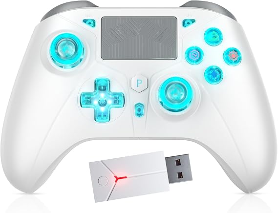 Wireless for PS5 Controller, Compatible with PS5/PS4/PC/iOS/Switch, 1000mAh Battery, Adjustable Turbo, Dual Shock Vibration, 6-Axis Motion Sensor,