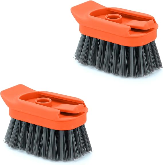 DAPOWER Dish Brush Refill Head, Replaceable Nylon Bristles Brush Heads - 2 Pack (Orange)