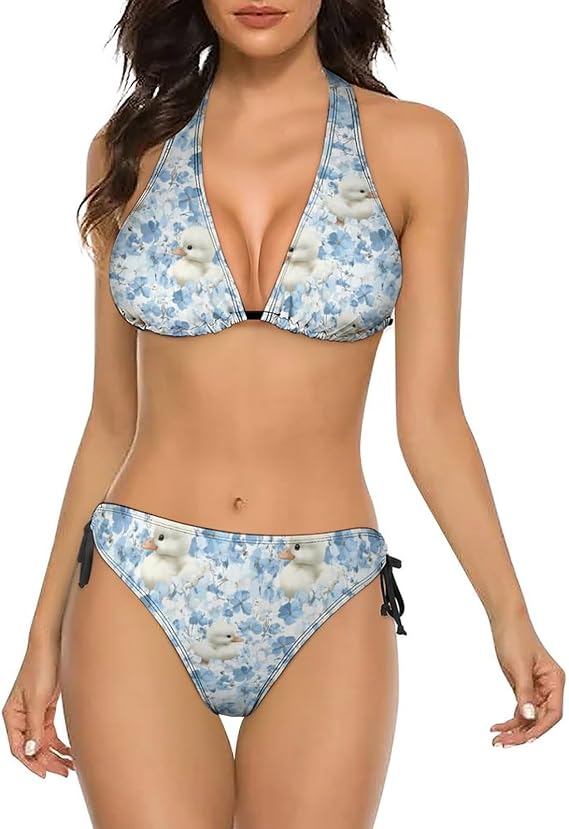 Women's Sexy Swimsuits 2 Piece Bikini Sets Halter String Triangle Bathing Suit Swimwear,