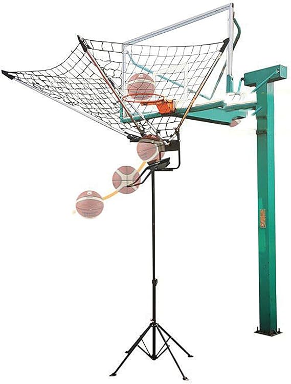 Basketball Shooting Machine Return System, Foldable Basketball Returner Attachment Shooting Practice Returner, Adjustable Height, Indoor Outdoor Hoop Return Net System, for Basketball
