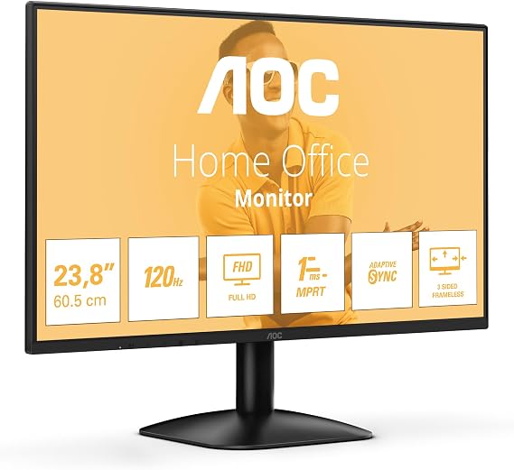 AOC 24B31H 24 inch FHD Monitor 120Hz, IPS Panel, 4ms GtG, (1920x1080 HDMI 1x 1.4) Black