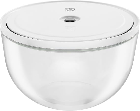 ZWILLING Fresh & Save BOWLS Vacuum Glass Bowl, Large, Airtight Food Storage Container for Meal Prep, Leftovers and Mixing, BPA-Free, Dishwasher Safe