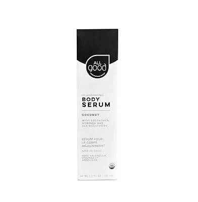 All Good Rejuvenating Body Serum for Men & Women - Calendula, Moringa, Sea Buckthorn & Essential Oils - Lightweight, Moisturizer & Replenishing Serum - Made in USA - 3oz Coconut