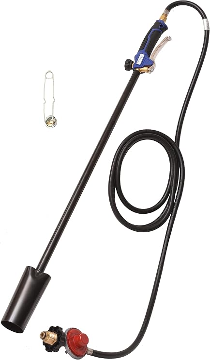 Flame King 100,000 BTU Propane Torch Kit Heavy Duty Weed Burner, 10-FT Hose Regulator Assembly, 40 inches Long