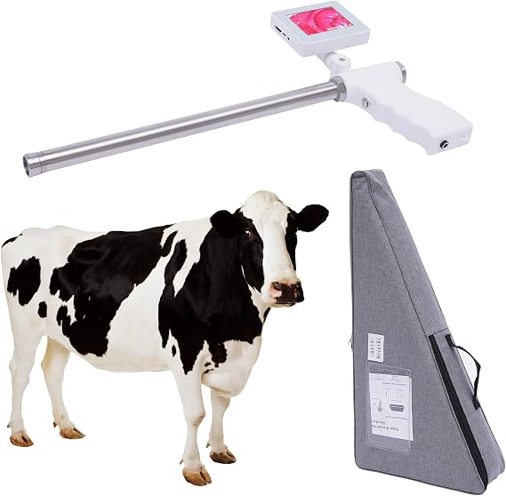 Visual Artificial Insemination Gun Cow Kit Camera with 360 Adjustable Screen,Insemination Gun with Monitor, Professional Visual Insemination Gun for Pig, Cow