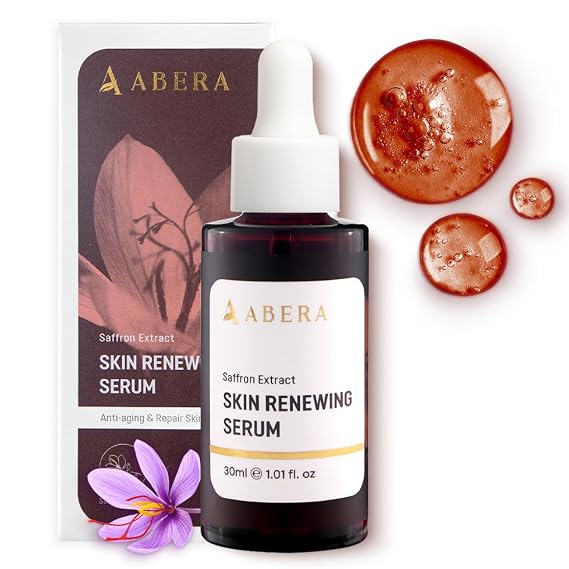 ABERA Renewing Saffron Serum, High-Potency Melasma Treatment for Face & Body, Dark Spot Remover for Age Spot Sun Spot Freckles Brown Spot, Anti-Aging Moisturizer with Hyaluronic Acid & C, 1.01 Fl Oz
