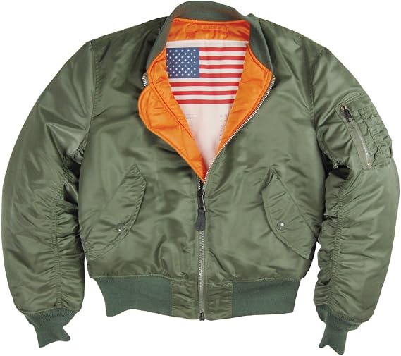 Alpha Industries MA-1 Blood Chit Bomber Flight Jacket - Fighter Pilot Flight Jacket