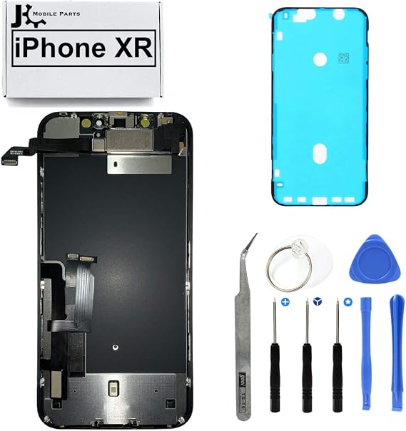 Full Screen Replacement LCD 3D Touch Assembly with Pre-Installed Ear Speaker Proximity Sensor and Shield Plate with Frame Adhesive and Repair Tools for iPhone XR 6.1 inch