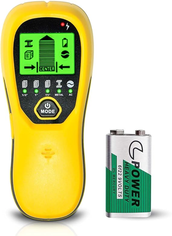 Multi-Surface Stud Detector | 5-in-1 Wall Scanner with HD LCD & Precision Sensor | Locates Wood/Metal/Pipes/AC Wires with Center Beam