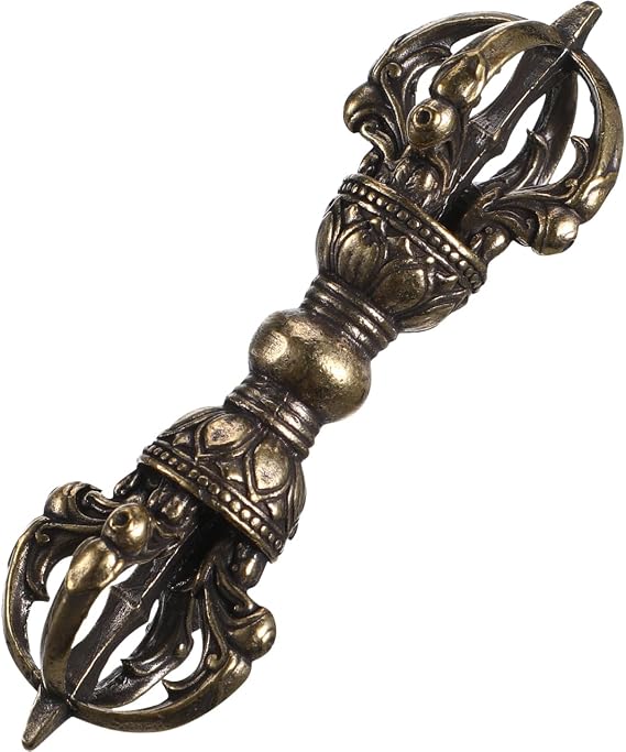 Vajra Pendant Vintage Brass Dragon Brass Vajra Gold Dorge Antique Dorje Buddhism Dorje Phurba Amulet Handmade Nepal Collectibles Instrument Amulet Handmade Nepal Ritual Items Pestle Feng Shui Ornament