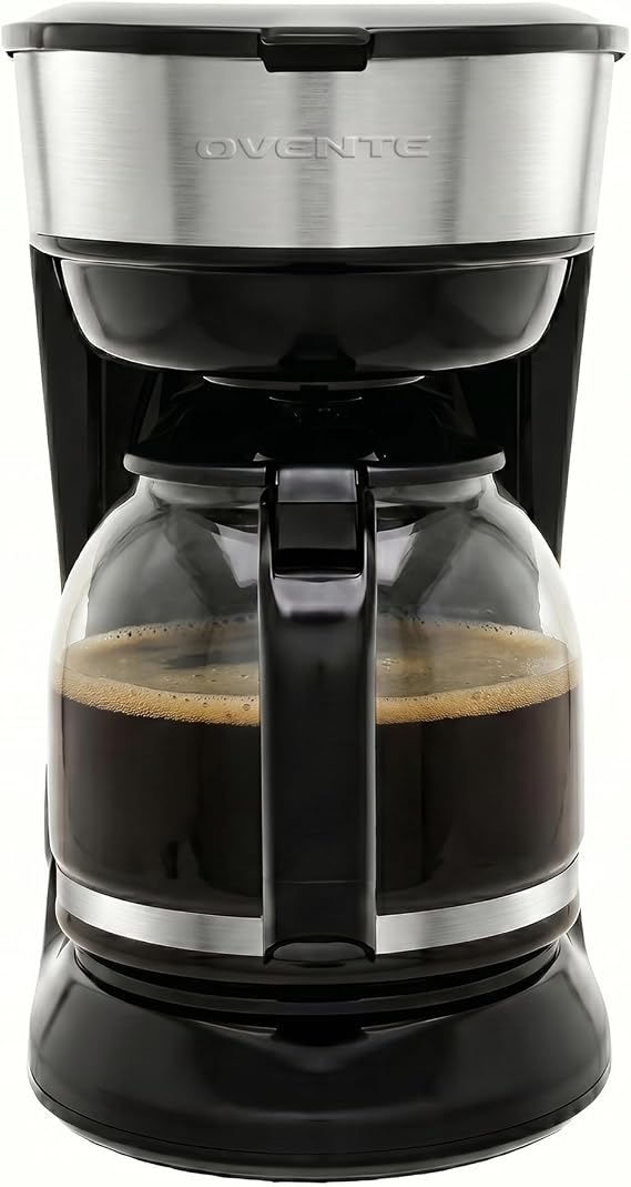 OVENTE 12-Cup Drip Coffee Maker with Easy On/Off Switch, Black CM412B
