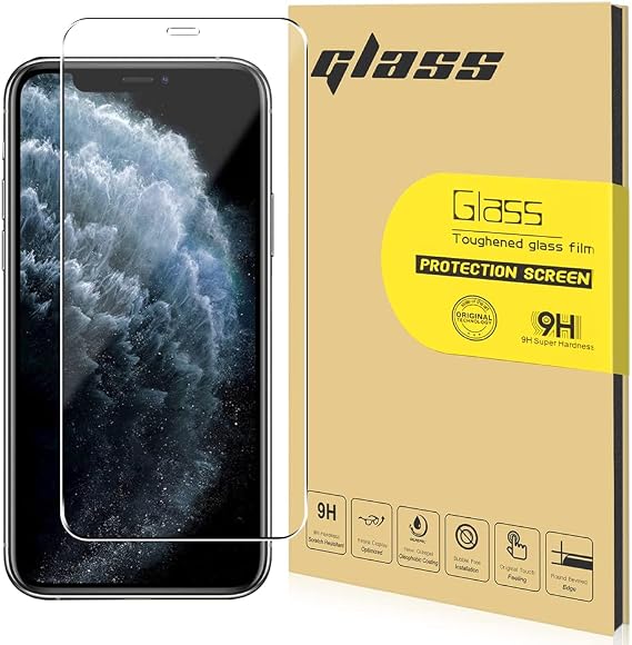 Glass Screen Protector - [2.5D Round Edge] [9H Hardness] [High Definition] [Bubble Free] For iPhone 11 Pro Max Tempered Glass Screen Protector 3 Pack