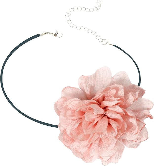 Floral Choker Necklace for Women Large Artificial Flower Velvet Collar