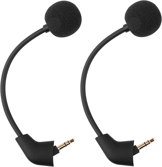 Replacement Microphone for Hyper X Cloud II, Cloud X, Cloud Core, Cloud Pro, and Kingston HyperX Cloud Silver Gaming Headsets - 3.5mm Boom Mic, 2-Pack
