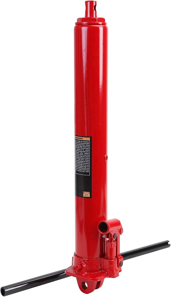 BIG RED 3 Ton (6,000 lb) Capacity Hydraulic Long Ram Jack with Single Piston Pump and Clevis Base (Fits: Garage/Shop Cranes, Engine Hoists, and More) w/Handle, Red, T30306