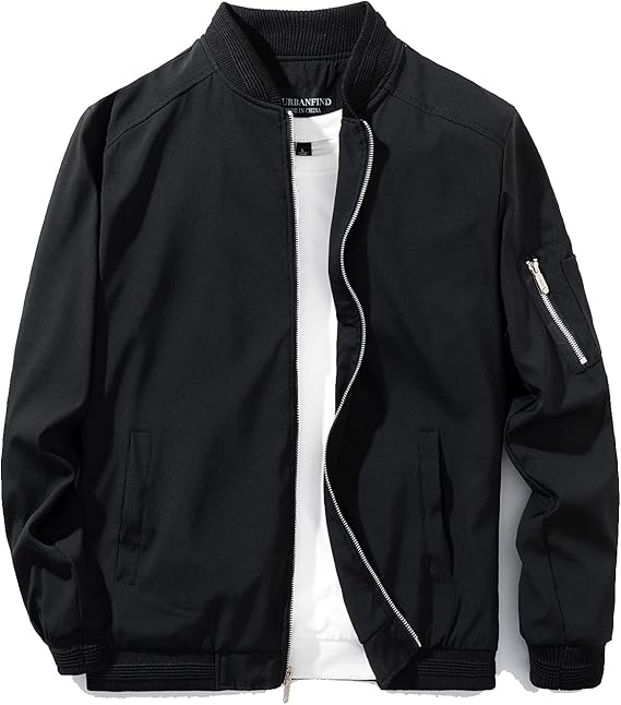 URBANFIND Men's Slim Fit Lightweight Sportswear Jacket Casual Bomber Jacket