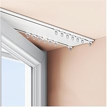 Ultra-thin Curtain Track Aluminum Dual Ceiling Track System, 2.2FT-19.7FT Curtain Conjoined Double Track, Easy To Install, Sliding Curtain Rail Set(White,13.1FT(400CM))