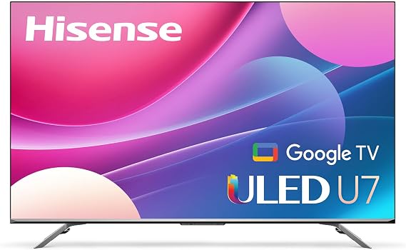 Hisense ULED Premium U7H QLED Series 65-inch Class Quantum Dot Google 4K Smart TV (65U7H, 2022 Model), Black