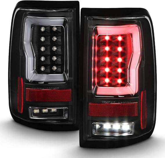 ACANII - For 2004-2008 Ford F150 LOBO Styleside Black Housing LED Tube Tail Lights Brake Lamps Driver & Passenger Side