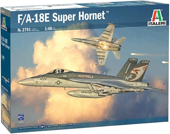 Italeri 510002791 1:48 F/A-18E Super Hornet Building, Stand Model Making, Crafts, Hobby, Gluing, Plastic Construction Kit, True to Detail, Unvarnished