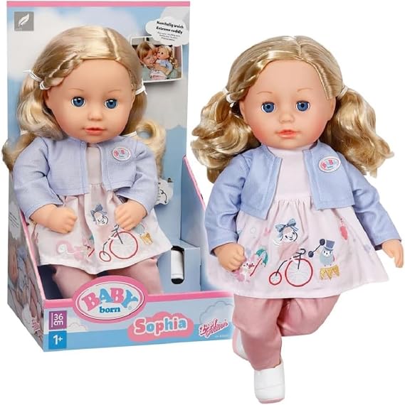 BABY born Sophia Rose 36 cm, Doll with Sleeping Hair and Eyes | High quality blonde hair, soft body, from 1 year old