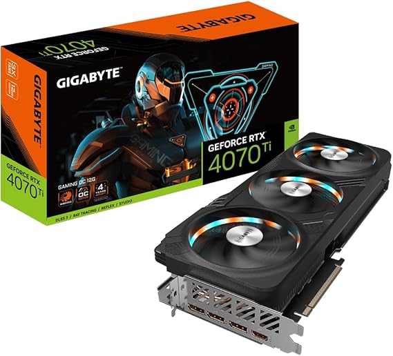 GIGABYTE GeForce RTX 4070 TI Gaming OC 12GB Graphics Card - 12GB DDRX6 21Gbps 192bit, PCI-E 4.0, Core 2565Mhz, RGB, DisplayPort 1.4, HDMI 2.1a, NVIDIA DLSS 3, GV-N407TGAMING OC-12GD