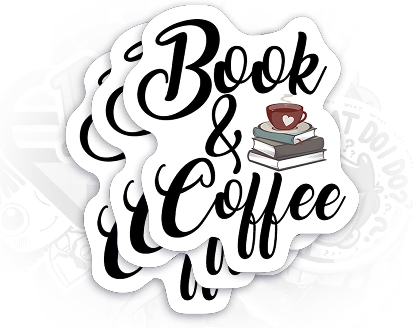 Coffee and Books Sticker Kindle Stickers Book Stickers Aesthetic, Meme Cute Vinyl Stickers for Phone Laptop Computer Accessories Water Bottle Journal BookTok Funny Car Decals Waterproof 3pcs, 2.5’’