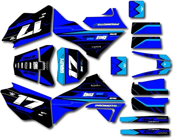 Graphics Kit for Losi PROMOTO-MX RC Motorcycle Dirt Bike (All Years) AXIS Series Blue 16 Mil - On/Off the Road - Dirt Pit Bike Sticker, Dirtbike Decal Motocross no-Plastics