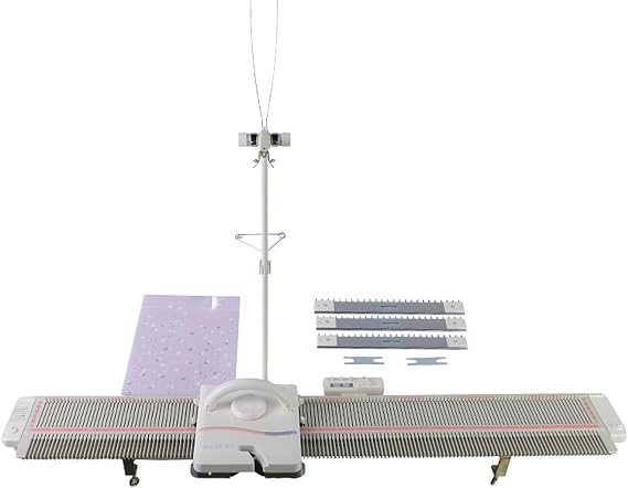 Automatic Knitting Machine,6.5mm Mid Gauge 150 Stitches Portable Weaving Machine,High Efficient Plastic Domestic Knit Set,with Knitting Needles Accessories for Sock Hat Scarf DIY Crafts