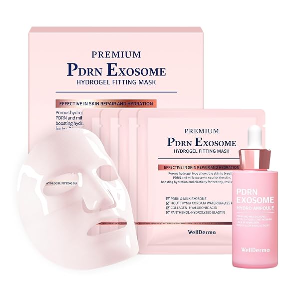 WELLDERMA PDRN Exosome Hydrating & Revitalizing Set Hydrogel Fitting Mask + Hydro Ampoule for Firm & Moisturized Skin