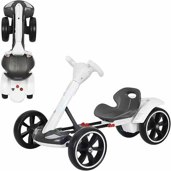 Electric Go Kart for Kids, Foldable Drift Kart with Reverse, Adjustable Seat, Music & Lights, Indoor & Outdoor Ride-On Toy for Ages 3+