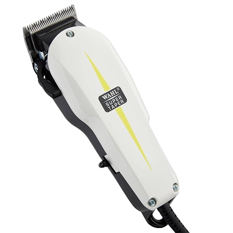 Wahl Professional Super Taper Corded Clipper Adjustable Blade High Performance Electric Cutting Tool Silver