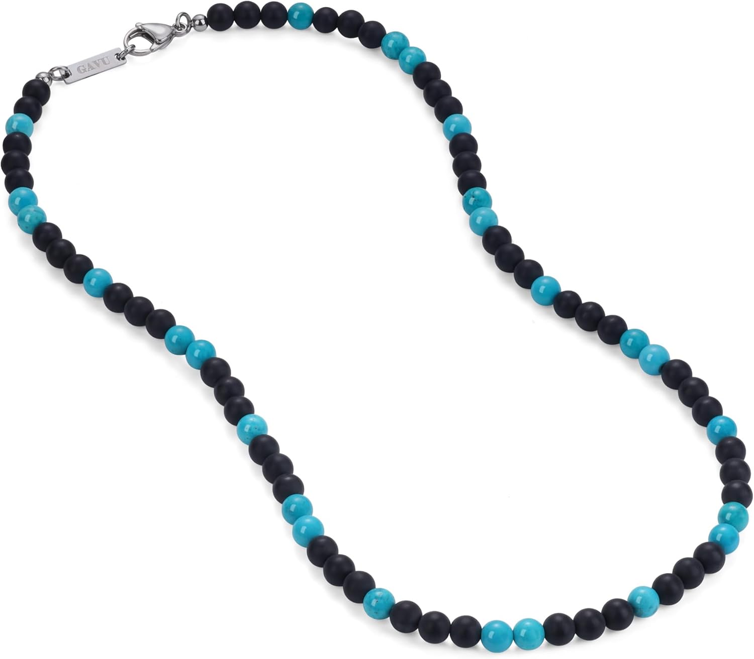 GAVU Matte Onyx Crystal Beaded Necklace for Men 20222426"