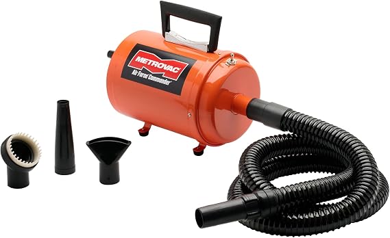METROVAC - Air Force Commander 2 Speed Model: AFTD-1 - 1.17HP Dog & Cat Hair Blow/Dryer - Air Dryer for Long and Short Hair - Orange