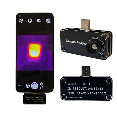 TIOP01-HK 10g Ultra Light IR Camera -4F to 1832F Plug & Play | Ultra-portable and lightweight, easy to carry, perfect for home energy check, DIY repairs and daily temperature scanning
