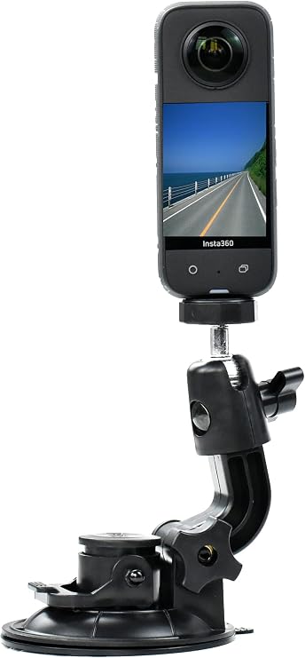Car Mount Suction Cup Dashboard Camera Holder, Compatible with Insta360 One X2, Portable Vehicle DVR
