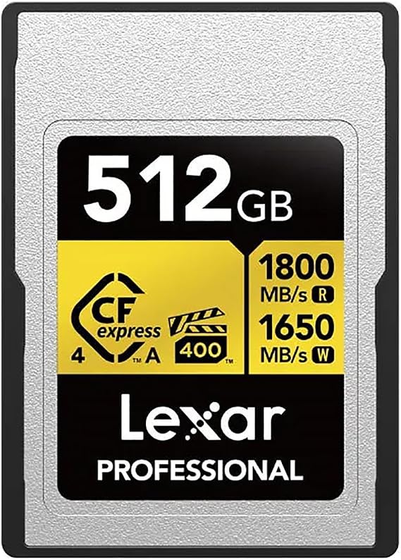 Lexar Altın Serisi CFexpress Tip-A 512GB CFexpress Kartı | 800MB/s yazma hızı ile 900MB/s okuma hızı ve 8K video, fotoğraf ve veri depolama için VPG 400