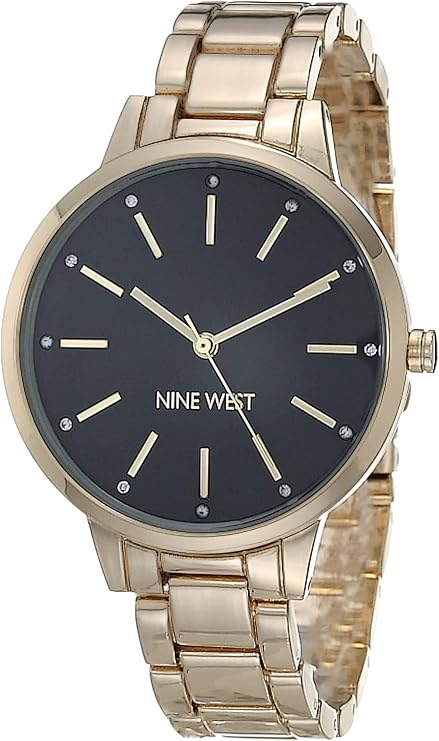 NINE WEST Women's Crystal Accented Bracelet Watch