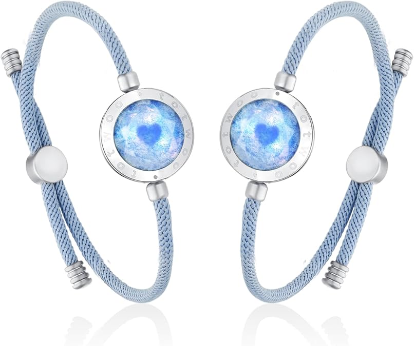 TOTWOO Azure Dream 2.0 Touch Bracelet with Blue Aventurine | Long Distance Touch Bracelet for Couples Vibrating & Light Up for Lovers | Long Distance Unique Love Gifts for Girlfriend, One Size