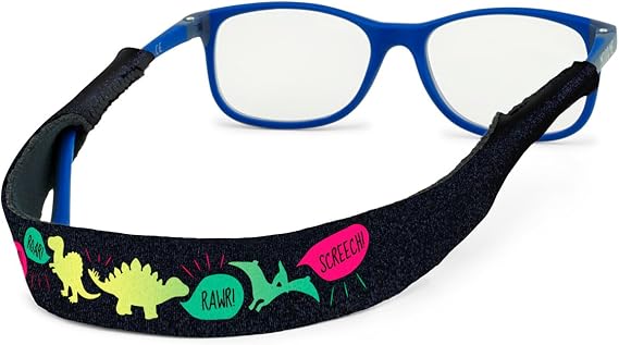 Croakies Kids' Glasses Strap, Rawwwr!, 26" x 3/4"