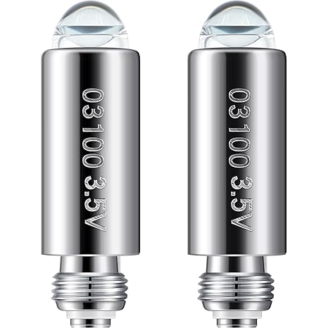 Funtery 2 Pcs 3.5V Halogen Bulb Compatible with Welch Allyn Type 03100-u | Replacement Lamp Compatible with Welch Allyn Otoscopes and Transilluminators, Bright Halogen Light