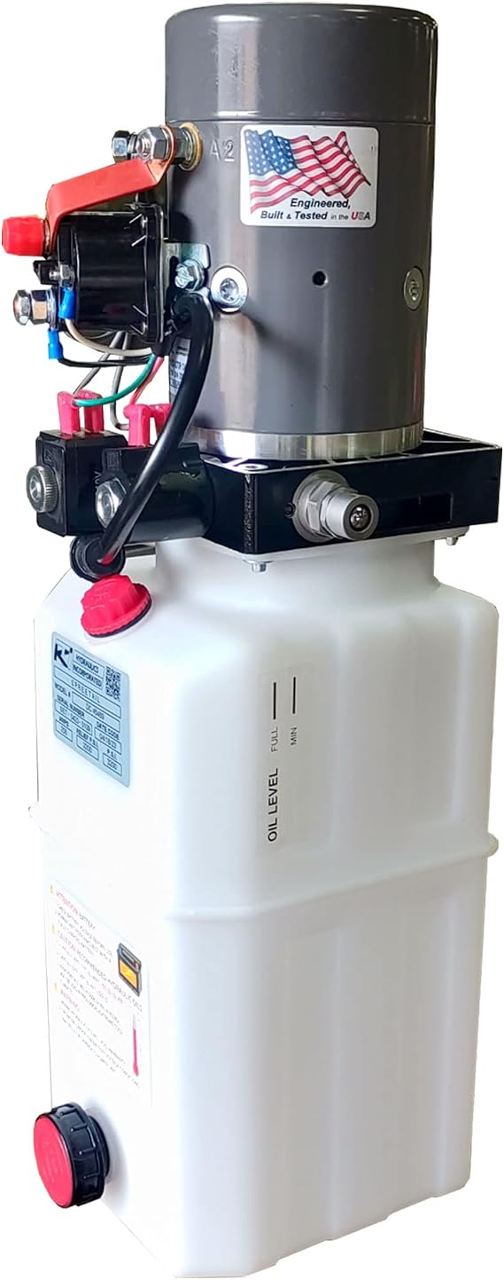 KTI-12VDA6Q Compact 12 VDC Hydraulic Power Unit Single Double Acting and 6 Quart Capacity for Smooth Operation