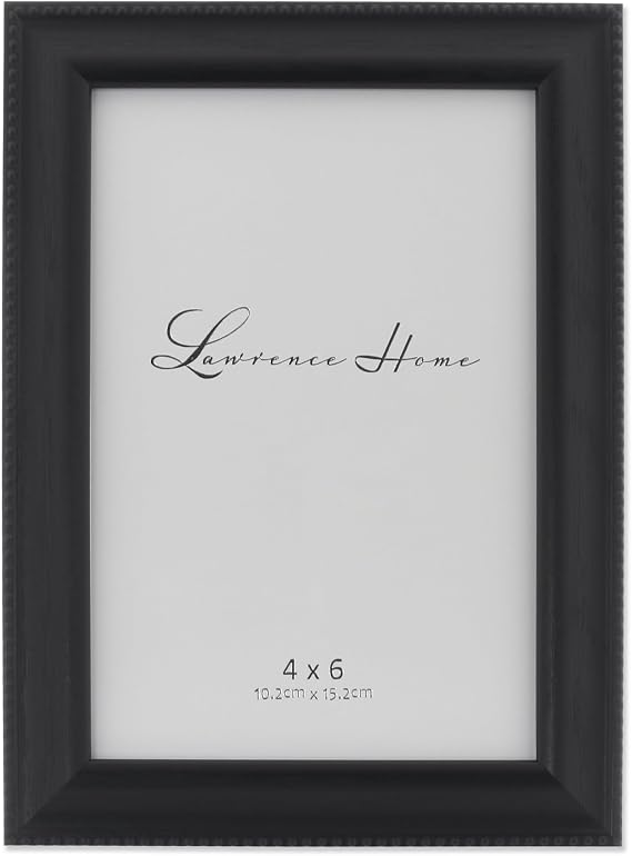 Lawrence Frames Classic Bead Picture Frame, 4x6, Black