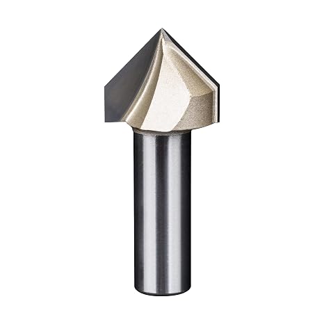 HUHAO Professional 90-Degree V Groove Router Bit, 1/2" Shank x 1" Dia