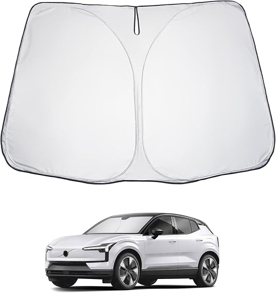LUWU 2025 EX30 Windshield Sun Shade - Foldable Sunshade Cover Blocks UV Rays for Front Window