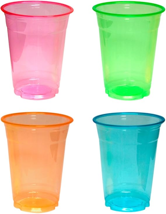 Party Essentials Soft Plastic 16-Ounce Party Cups/Pint Glasses, Assorted Neon, 120-Count
