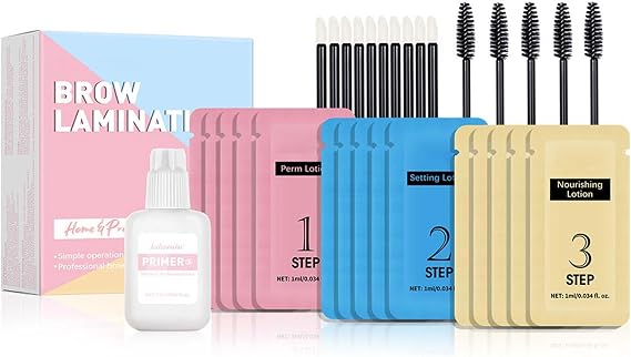 Eyebrow Lamination Kit - Perm for Brow Lift Kit - Eyebrow Lift Gel Shaping 3D Natural Fuller Thicker Eyebrows - Instant Brow Lamination Kit Easy to Use Includes Tools & Brushes