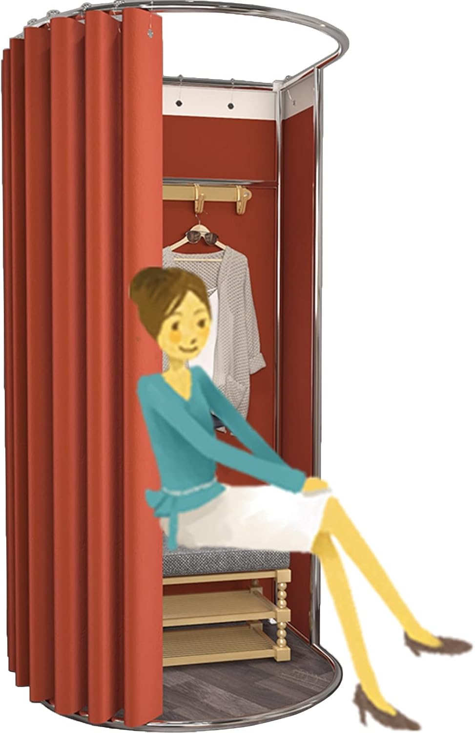 Fitting Room Clothing Store Fitting Room Clothing Store, 90% Visibility Temporary Move Privacy Protection Locker Room, Portable Screen Partition Shelter for Mall GymI,85x80x200cm