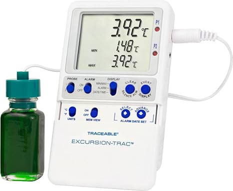Traceable Excursion-TracTM Calibrated Temperature Monitor & Data Logger Kit (TM-6430) for Lab, Freezer, Refrigerator, Transport Cold Chain Cooler Monitoring with NIST Calibration Certificate